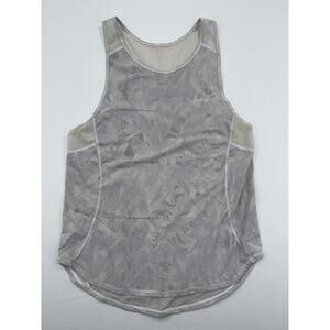 Lululemon Tank Top Womens 6-8 White Floral Mesh Sleeveless Athletic No Tag